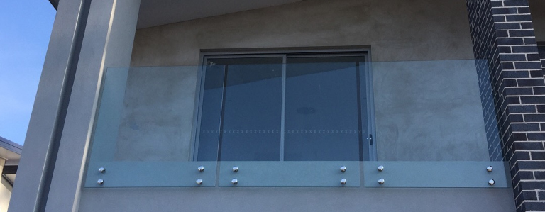 Glass balustrades on balcony