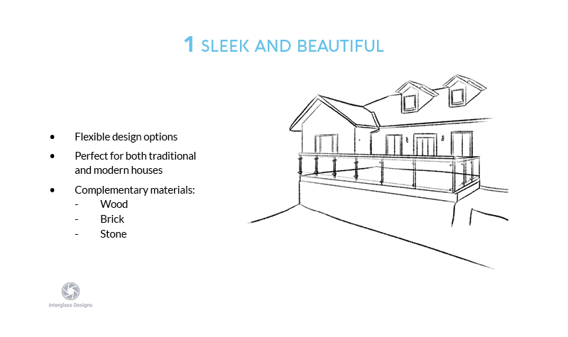 sleek and beautiful glass balustrade